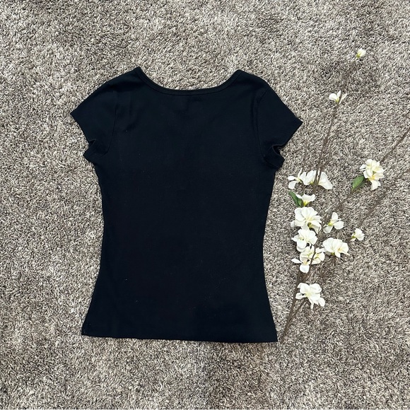 Abercrombie kids girls black Henley shirt buttons size 15/16 - Picture 2 of 5
